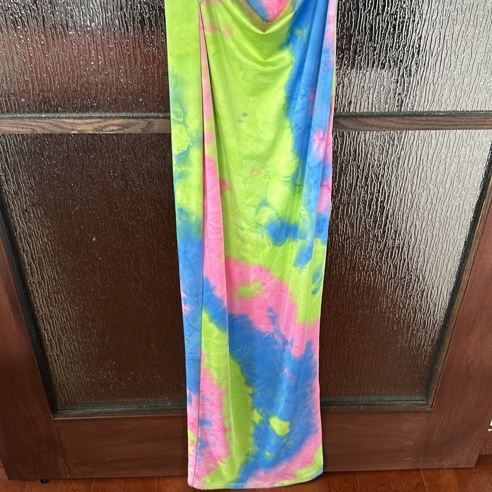 Bronx & Banco Daphnie Tie Dye Bodycon Cutout Maxi Dress Size XS Multicolor - Picture 8 of 12